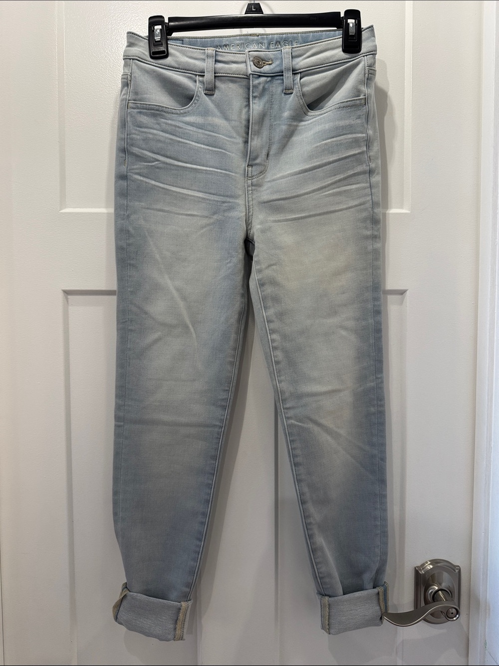 American Eagle Outfitters Women’s Super Hi-Rise Light Blue Jeans Size 4 Regular